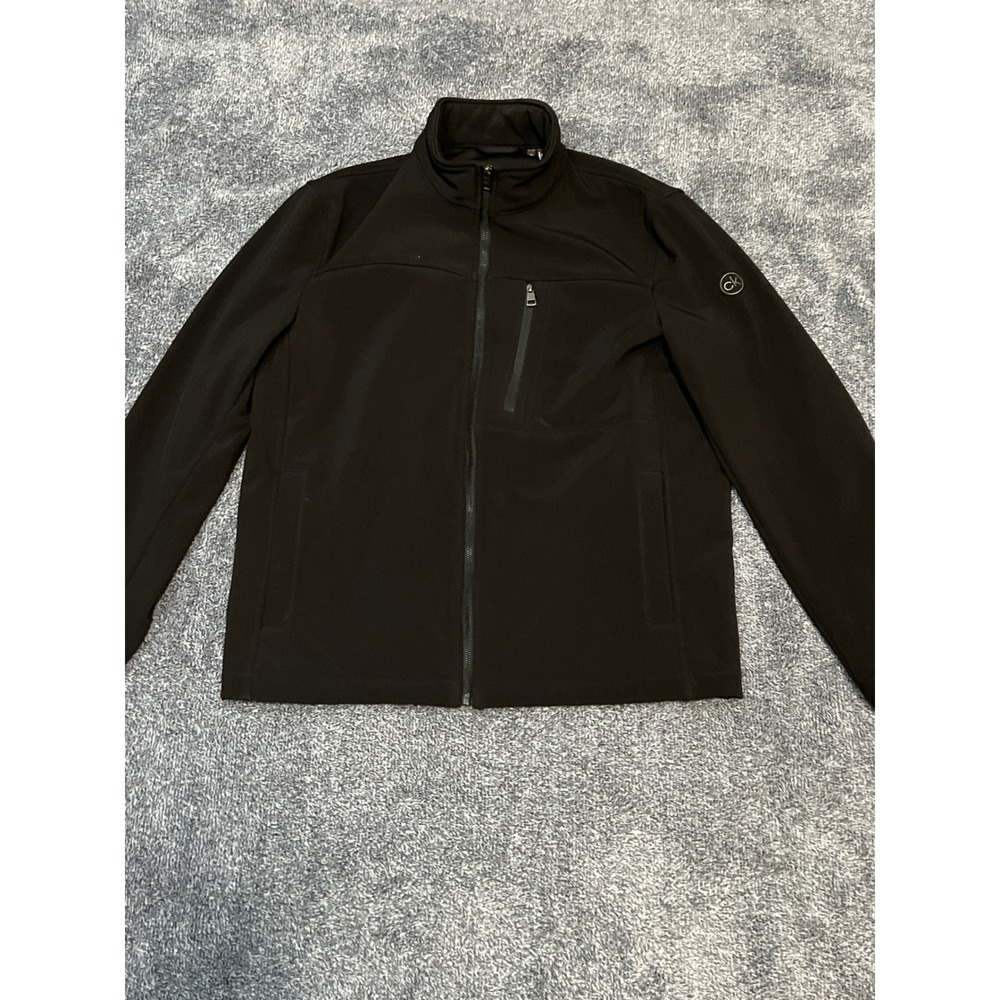 Calvin Klein Mens Black Softshell Jacket Water Resistant Breathable Size M
